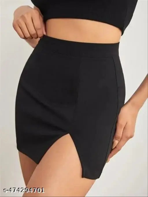Mini Printed Black Sexy Treandy Skirts For Woman