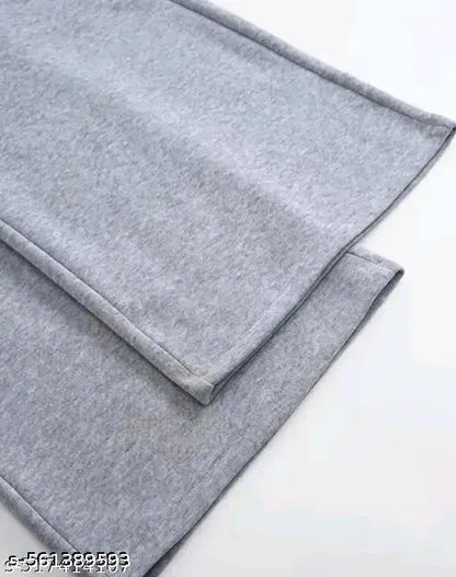 Grey Printed Straight Baggy Fit Joggers/Track Pants for Girls/Women