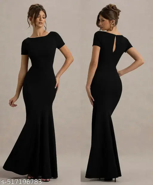 half sleeve bodycon maxi dress for women