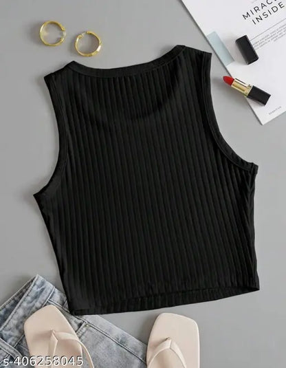 Cartoon Graphics Ribbed Knit Tank Top