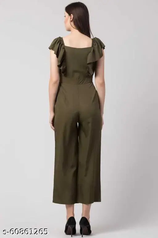 VELOMI Army Green Flared Jumpsuit – Effortless Style, Everyday Confidence