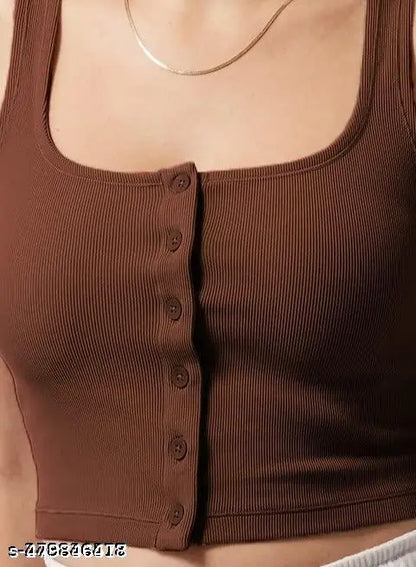 Stylish Button Tops Combo Coffee+Maroon Color for Women And Girls