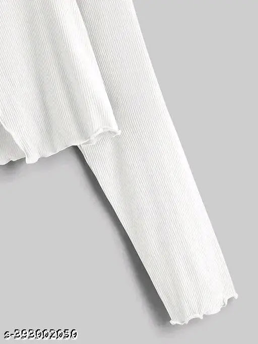 Long Sleeve Rib Knit Tie Front Cropped Cardigan TOP