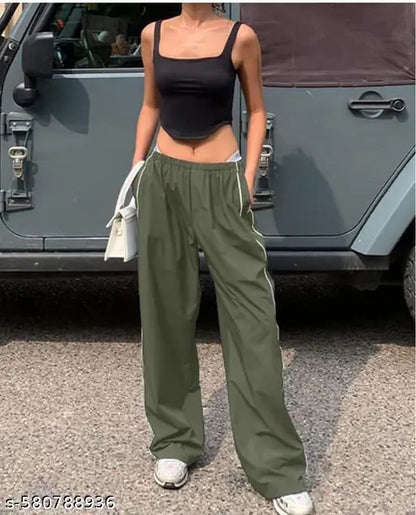 Women solid 2 piaping ns stylish jogers pants