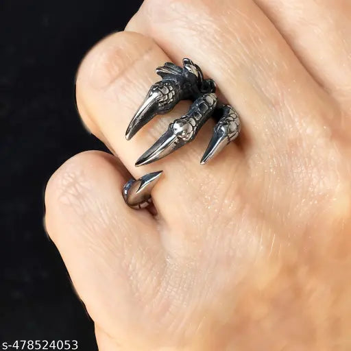 VELOMI Bold Men’s Rings Combo – Dragon Eye, Claw & Fashion Statement Pack of 4