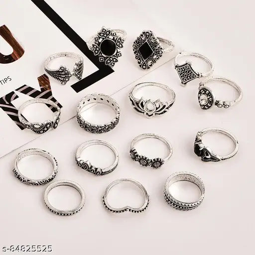 Best Valentine Gifts: Jewels   Jewellery For Women Silver Plated Rings Combo