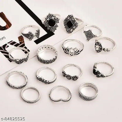Best Valentine Gifts: Jewels   Jewellery For Women Silver Plated Rings Combo