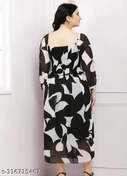 Women Printed Long Dress | Women Gown | Women Fit And Flare Dress | Women Latest Stylish Trending Fashionable Dress| Women Multicolor Dress
