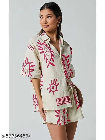 Stylish Co-ord Set for Women – Trendy Korean Summer Travel Outfit | Pajama Set for Women & Girl for Beach & Holiday Look