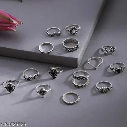 Best Valentine Gifts: Jewels   Jewellery For Women Silver Plated Rings Combo