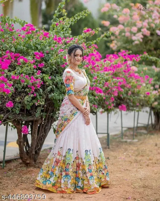 VELOMI Women’s Printed Lehenga Choli – Navratri Special Festive Wear