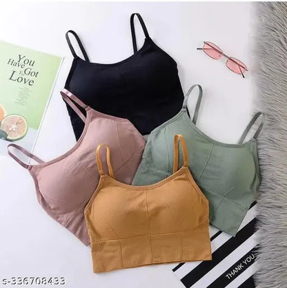 Women Gym Tops Ladies Padded Free Size multi Colour Yoga Bra Female Sports Top For Fitness Breathable(Pack Of TWO)