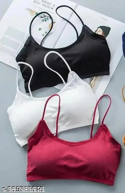 New Stylish Women's And Girls Padded Fancy Lace & Tube Bra & Bra With Removable Padded - Full Coverage, Stretchable Cotton Bra Pack Of 3