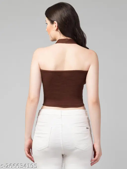 RAKUNO Ribbed halter top