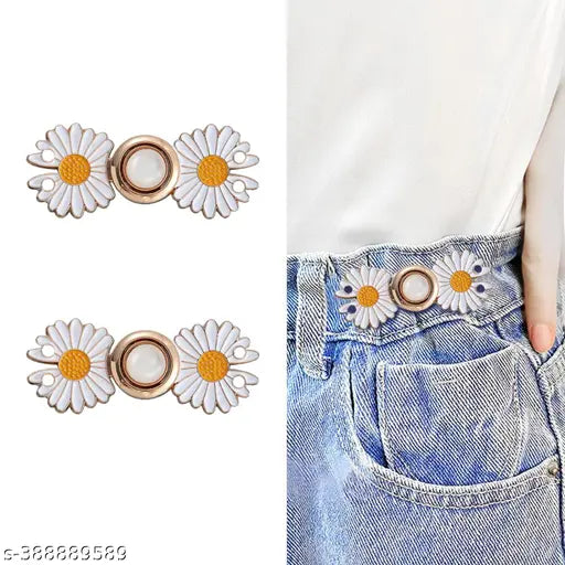 Instant Jeans Button Pins Waist Tightener Set, Make The Waist Fit for Skirt Pants Robe, No Sewing Required Adjustable Waist Buckle for Loose Jeans Pants