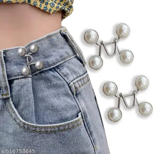 2 Pcs Waist Button for Loose Jeans, Adjustable Detachable Jeans Button Pins, Instant Button Without Sewing for Trousers Pants Bags Skirt Rabbit Button Pins for Jeans Adjustable Bunny Button Pins Waist Buckle for Loose Jeans Pants, Detachable Buttons for J