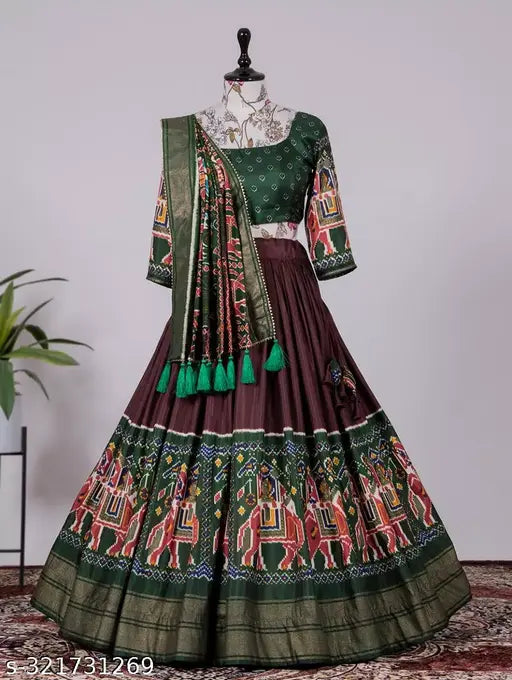 VELOMI Premium Chanderi Silk Lehenga Choli – Regal Style with Statement Dupatta