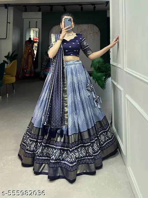 VELOMI Premium Silk Lehenga Choli – Festive Wear with Dupatta & Blouse Piece