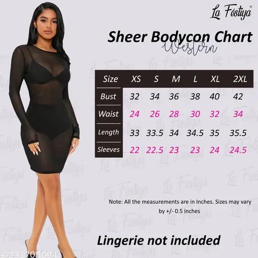 Soft Mesh Sheer Short Bodycon/Midi Without Lingerie Set for Girls and Women, Midi Dress for Party Cocktail Clubwear