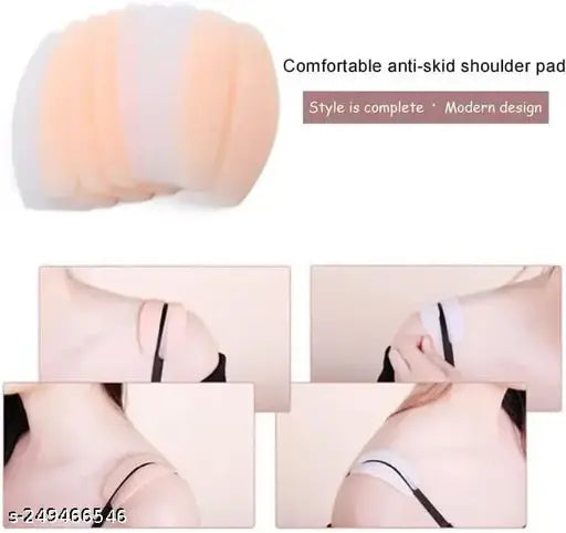 1 Pair Hot Selling Soft Nude Silicone Bra Strap Cushion Holder Decompression Narrow Anti-Slip Reusable Silicone Shoulder Pads