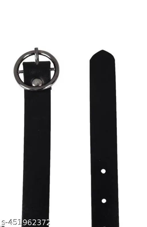SHOPGLOBAL Women Black Ring Belt In Artificial Leather