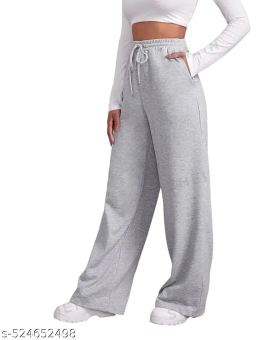 Womens sport and active wide leg jogger pant with two pockets black and grey pack