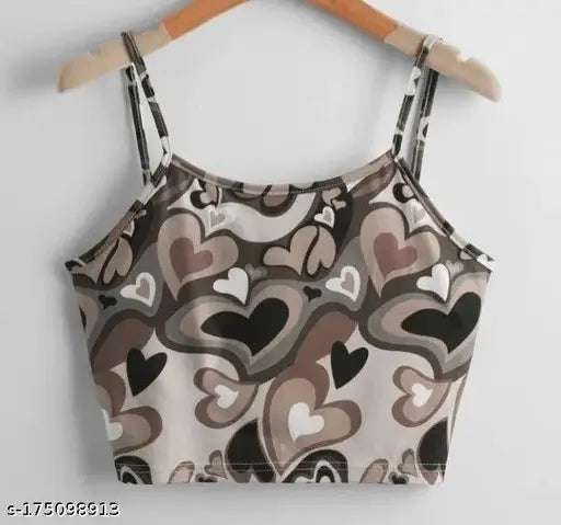 Women's Print Sleeveless Crop Tank Top