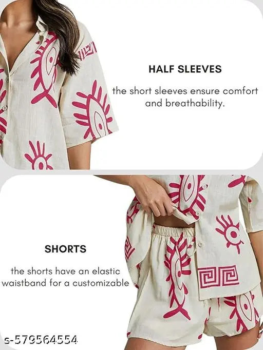Stylish Co-ord Set for Women – Trendy Korean Summer Travel Outfit | Pajama Set for Women & Girl for Beach & Holiday Look
