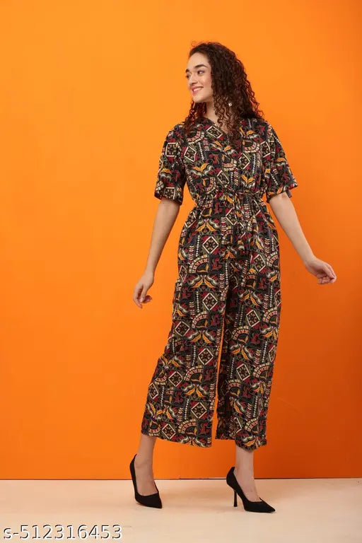 FOUR BROTHER'S STYLISH CREPE FABRIC JUMPSUIT FOR WOMEN | JS03