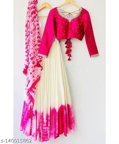 VELOMI Women’s Semi-Stitched Georgette Lehenga Choli – Elegant Festive Wear