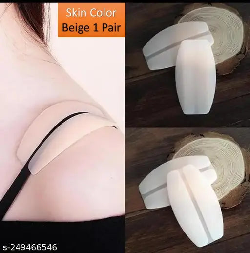 1 Pair Hot Selling Soft Nude Silicone Bra Strap Cushion Holder Decompression Narrow Anti-Slip Reusable Silicone Shoulder Pads