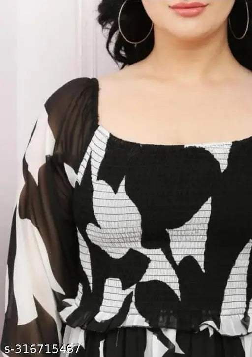Women Printed Long Dress | Women Gown | Women Fit And Flare Dress | Women Latest Stylish Trending Fashionable Dress| Women Multicolor Dress