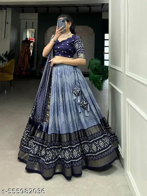 VELOMI Premium Silk Lehenga Choli – Festive Wear with Dupatta & Blouse Piece