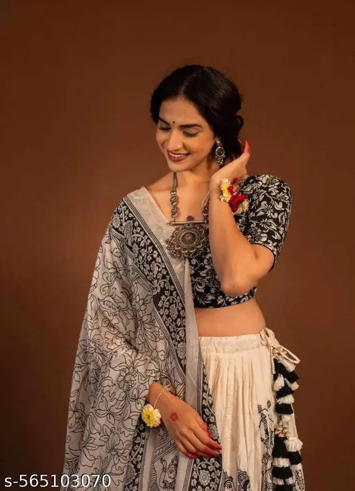 VELOMI Ethnic Dola Silk Lehenga Choli – Patola & Kalamkari Fusion with Dupatta