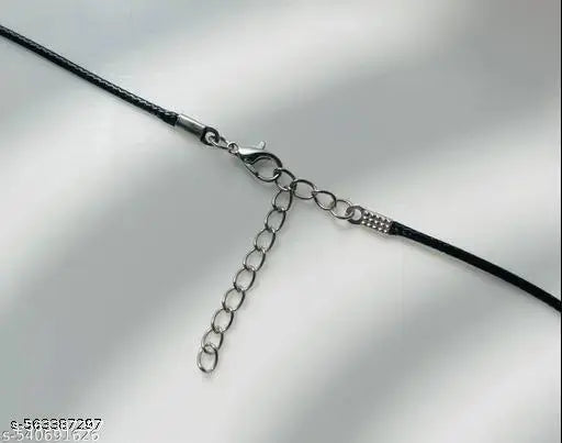 Set of 5 Aesthetic Trendy Silver Plated Charm Black Cord Pendant Necklace For Women And Girls | Accessories | Gift | Korean | Minimal | Neckpiece | Aesthetic Jewellery | Trendy Silver Dreamy Necklaces | Adjustable Sizing