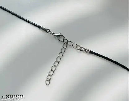 Set of 5 Aesthetic Trendy Silver Plated Charm Black Cord Pendant Necklace For Women And Girls | Accessories | Gift | Korean | Minimal | Neckpiece | Aesthetic Jewellery | Trendy Silver Dreamy Necklaces | Adjustable Sizing