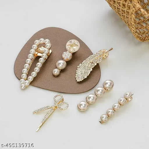 Korean style Metal Hair clips for Women and Girls for Parties (Pack of 11 Clips)