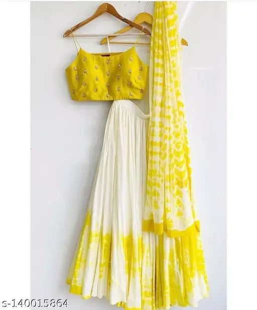VELOMI Women’s Semi-Stitched Georgette Lehenga Choli – Elegant Festive Wear