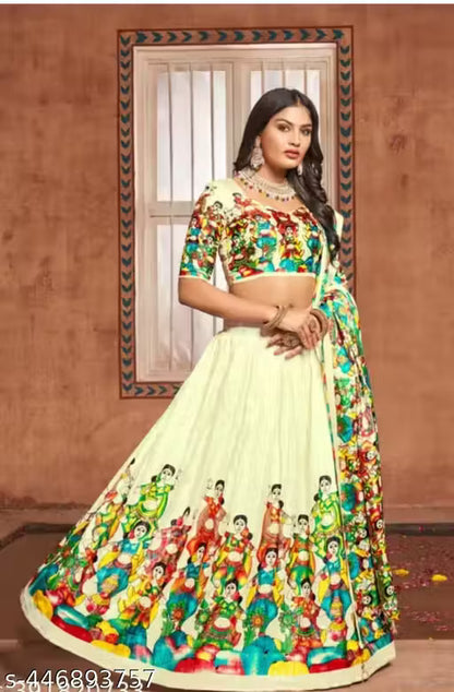 VELOMI Women’s Printed Lehenga Choli – Navratri Special Festive Wear