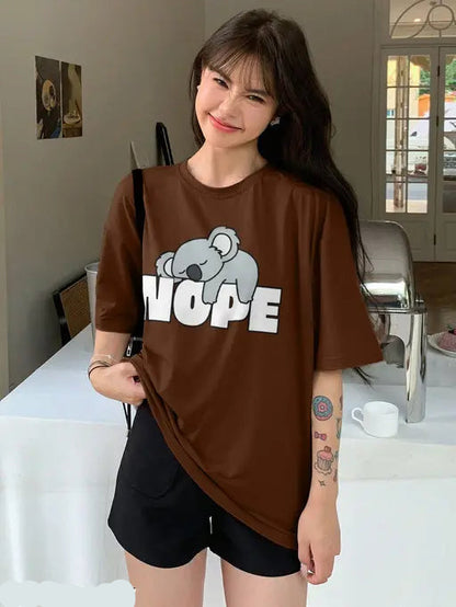 Pretty Fashionable Women Printed Oversized Half Sleeve Off Shoulder Casual And Party Wear Comfortable With Jeans  And Trousers