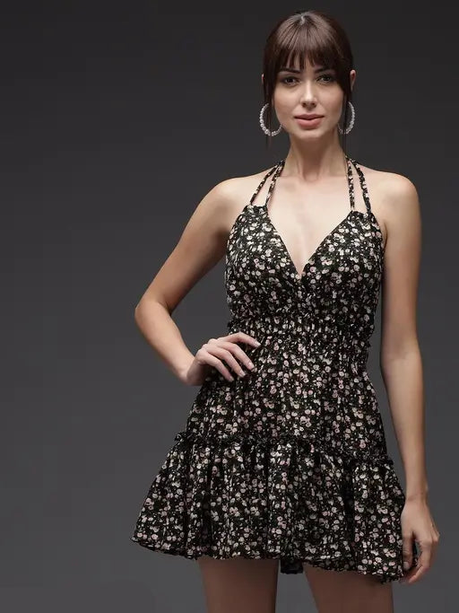 VELOMI Women’s Black Party Dress – Elegant Casual & Party Wear