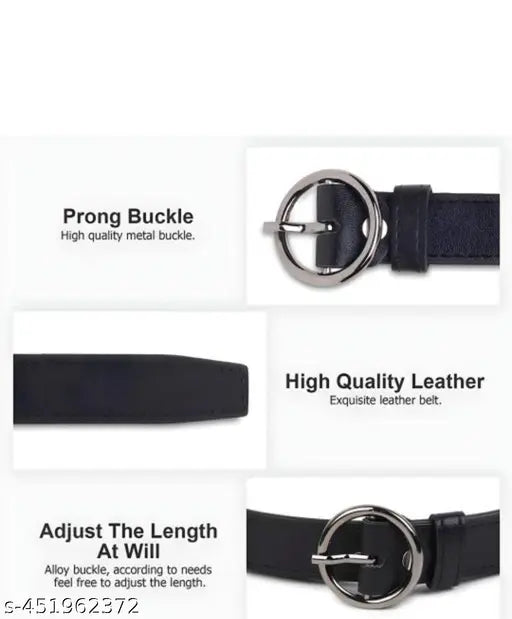SHOPGLOBAL Women Black Ring Belt In Artificial Leather