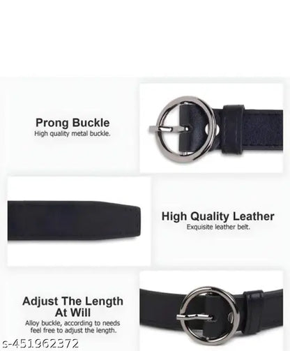 SHOPGLOBAL Women Black Ring Belt In Artificial Leather