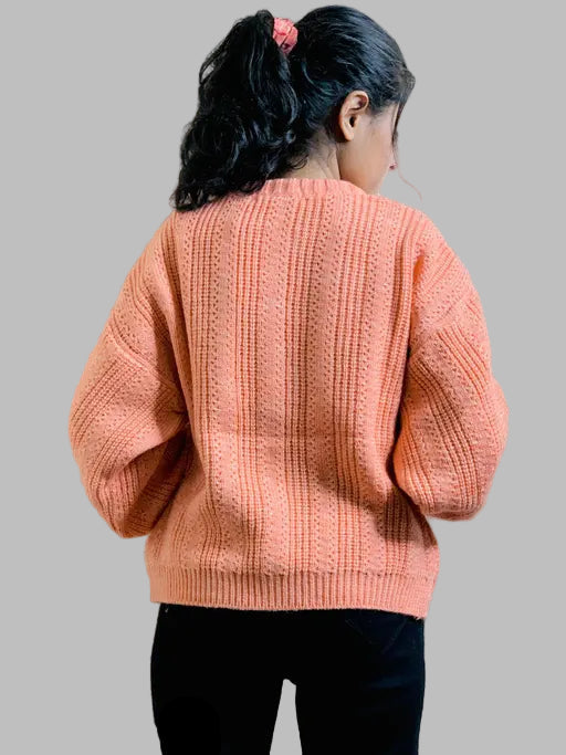 VELOMI Women’s Warm Woolen Sweater – Cozy Long Sleeve Knit Pullover for Autumn & Winter Comfort