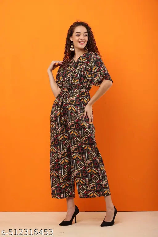 FOUR BROTHER'S STYLISH CREPE FABRIC JUMPSUIT FOR WOMEN | JS03