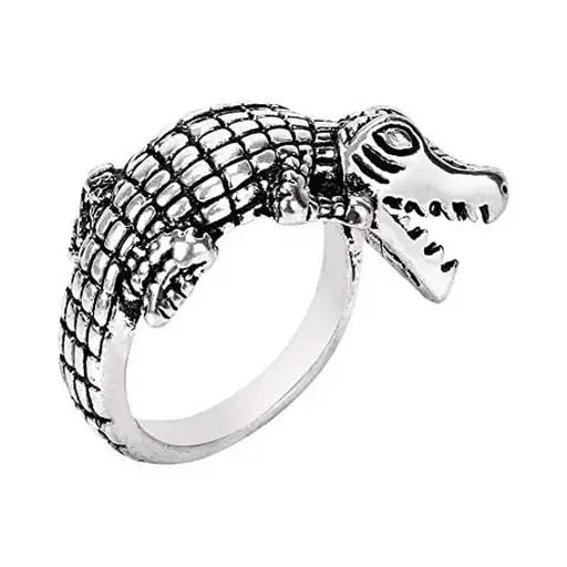 VELOMI Bold Rings Combo for Men – Tiger, Fire & Crocodile Adjustable Set (4 Pieces)