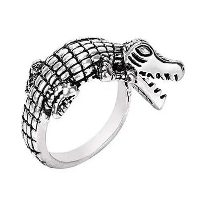 VELOMI Bold Rings Combo for Men – Tiger, Fire & Crocodile Adjustable Set (4 Pieces)
