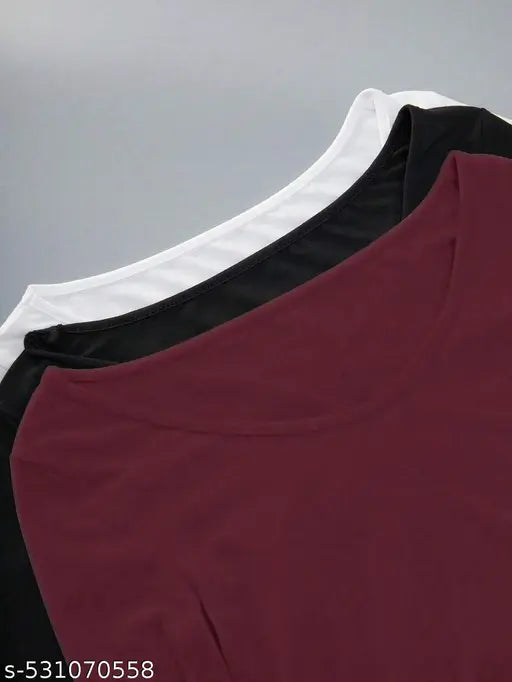 Women's Long Flared Bell Sleeve Crop Top Tees | T-shirt For Women And girls Combo Pack Of 3 Pcs.