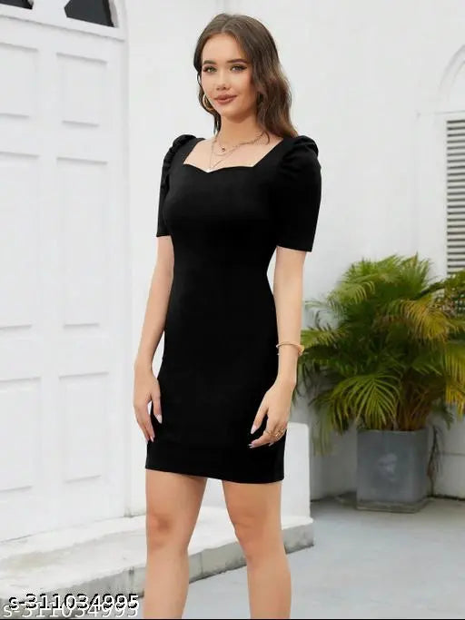 women BLACK dress western wear one piece
