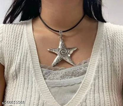 Fashion lobby Trending korean star fish pendant necklace for girls and women